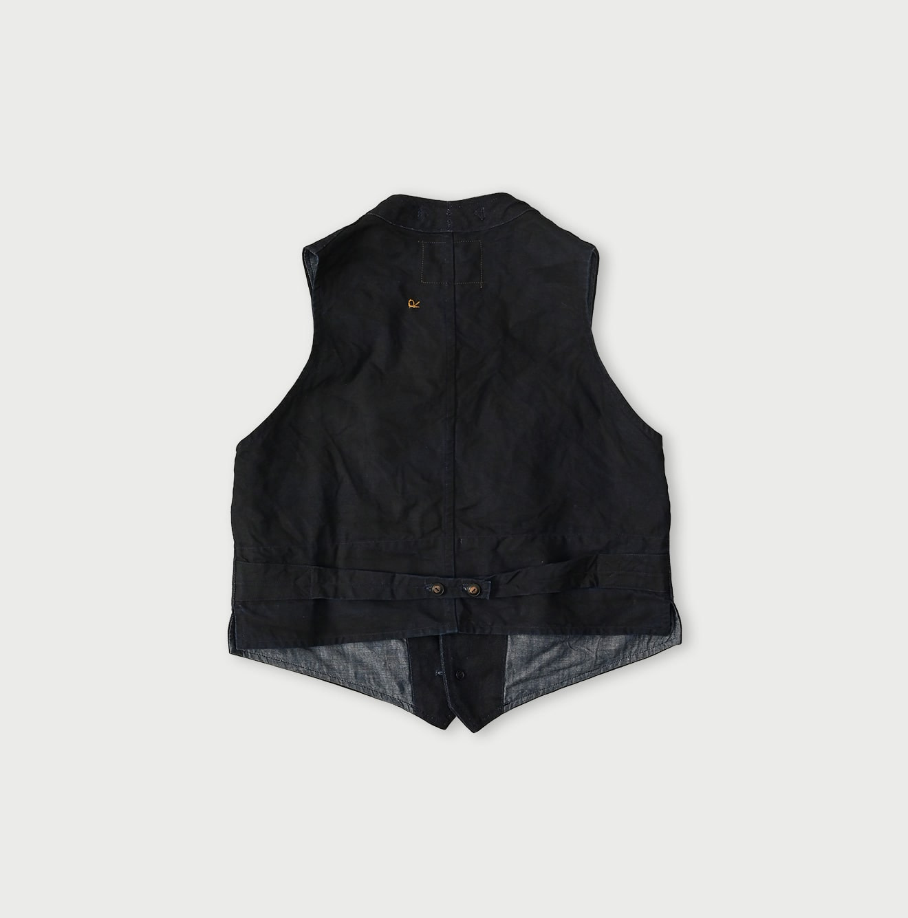 Indigo Linen Herringbone 908 Vest Back