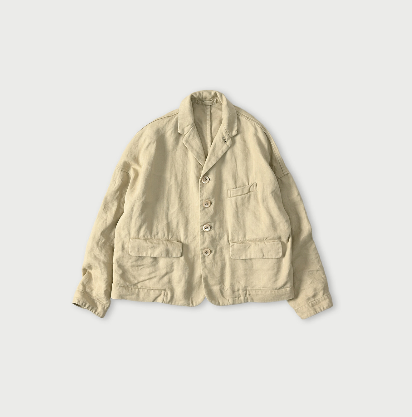 Linen Herringbone 908 Uma Jacket Beige