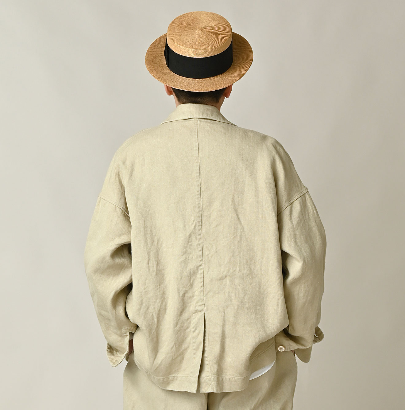 Linen Herringbone 908 Uma Jacket Male Model