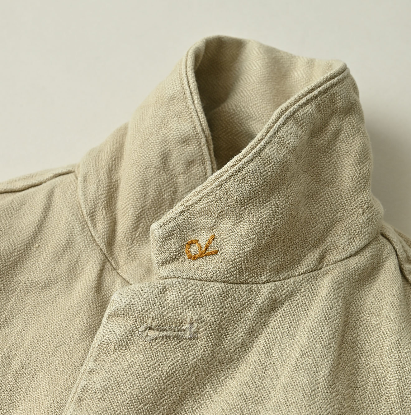 Linen Herringbone 908 Uma Jacket Detail