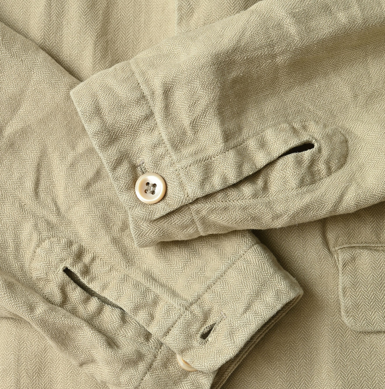 Linen Herringbone 908 Uma Jacket Detail