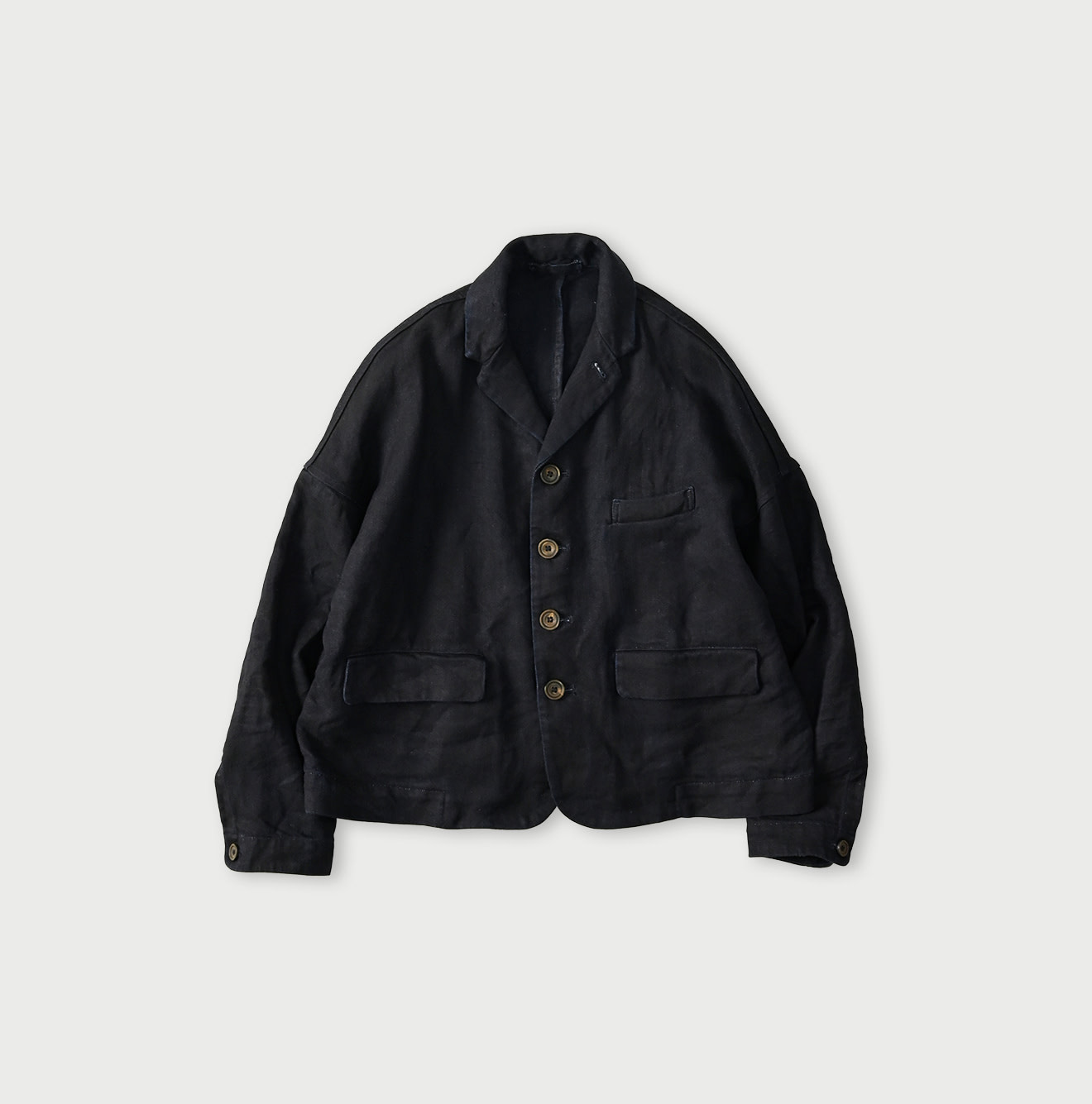 Indigo Linen Herringbone 908 Uma Jacket