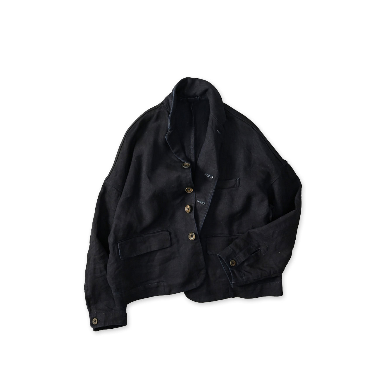 Indigo Linen Herringbone 908 Uma Jacket