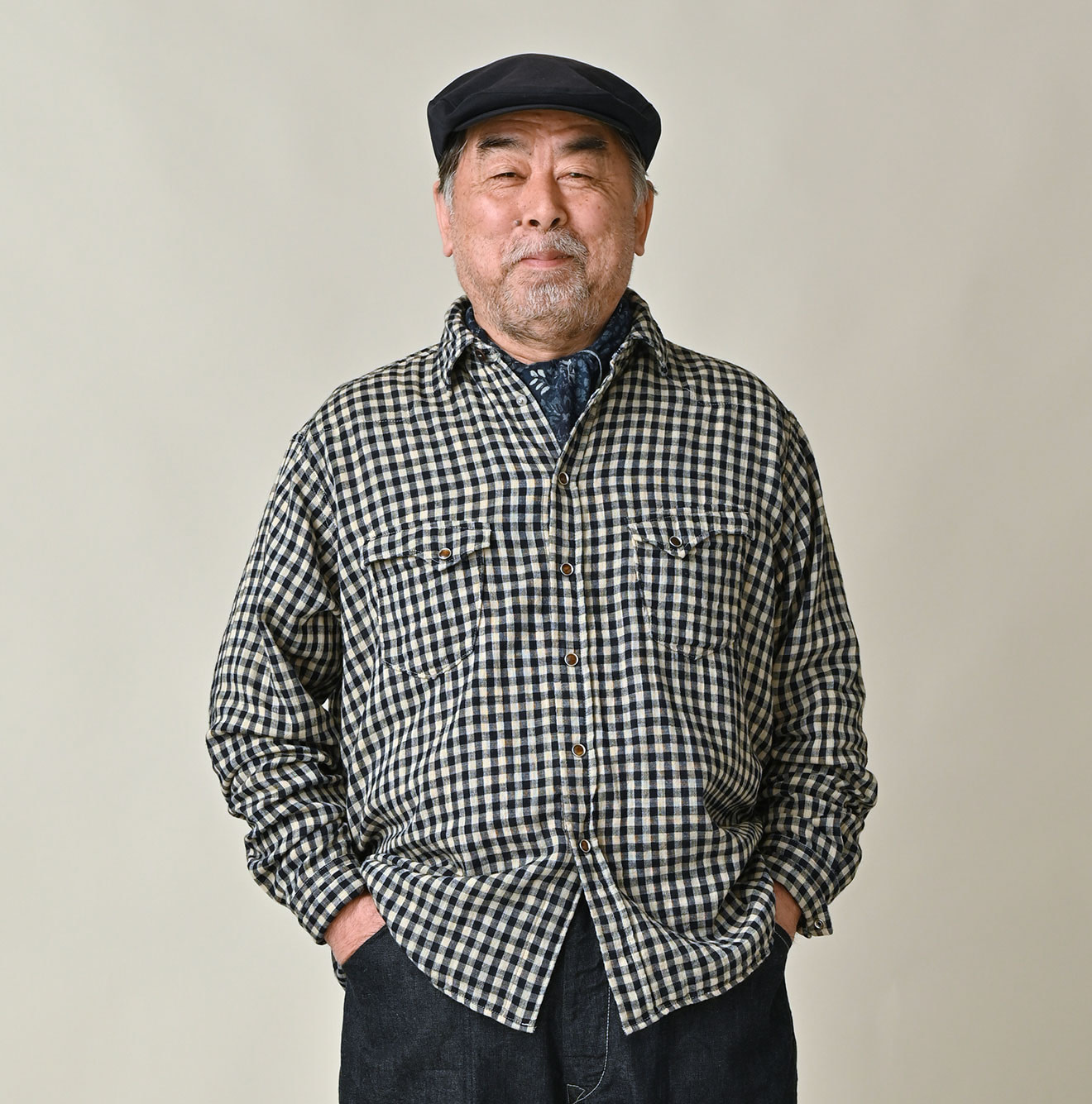 Indigo Double Woven 908 Ocean Eastern Shirt Male Model