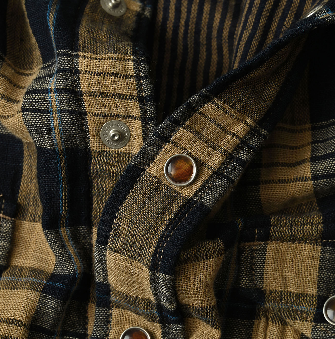 Indigo Double Woven 908 Ocean Eastern Shirt Detail