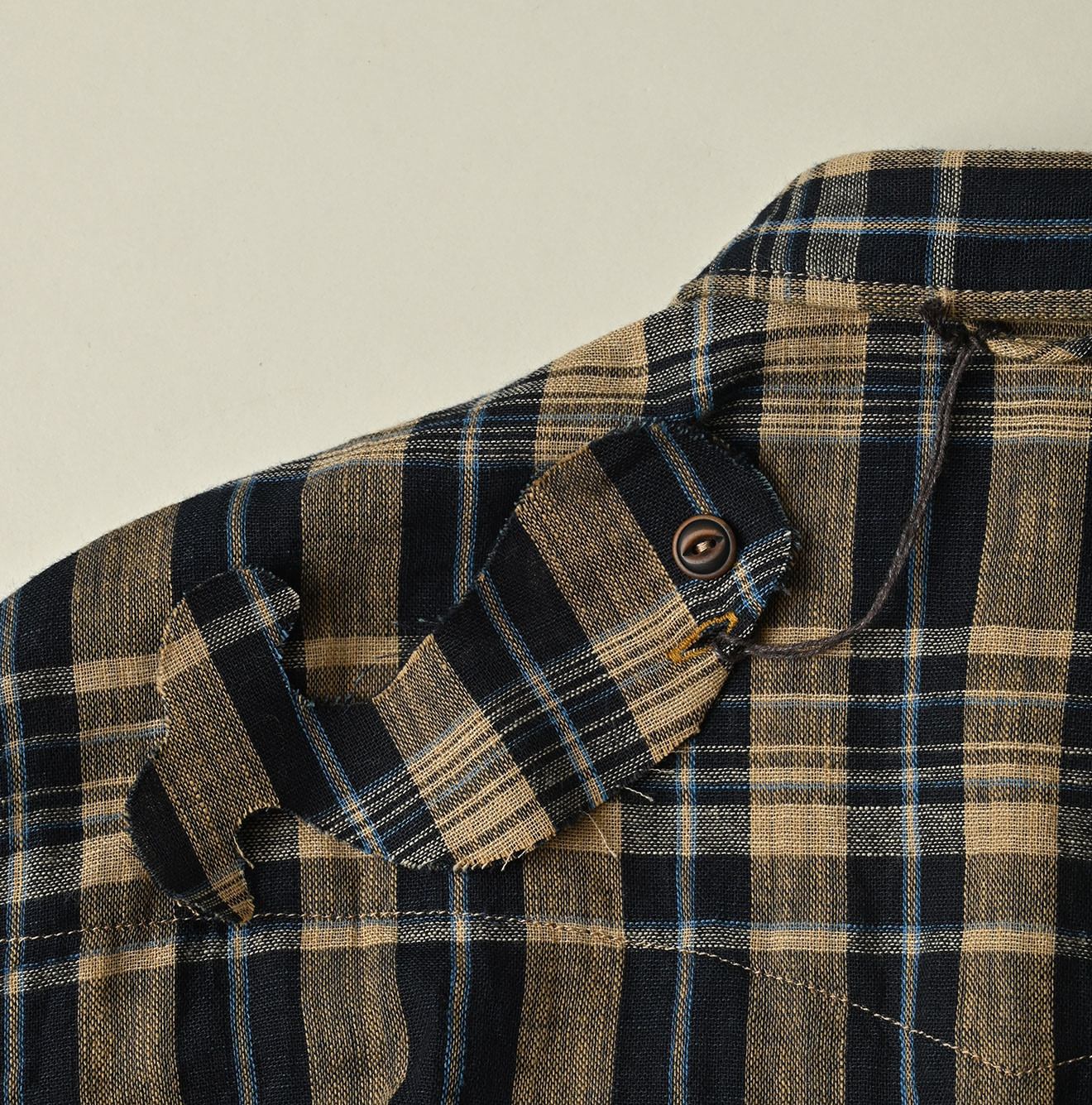 Indigo Double Woven 908 Ocean Eastern Shirt Detail