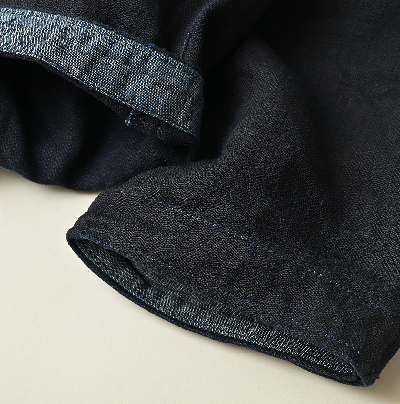 Indigo Linen Herringbone 908 Joppan Detail