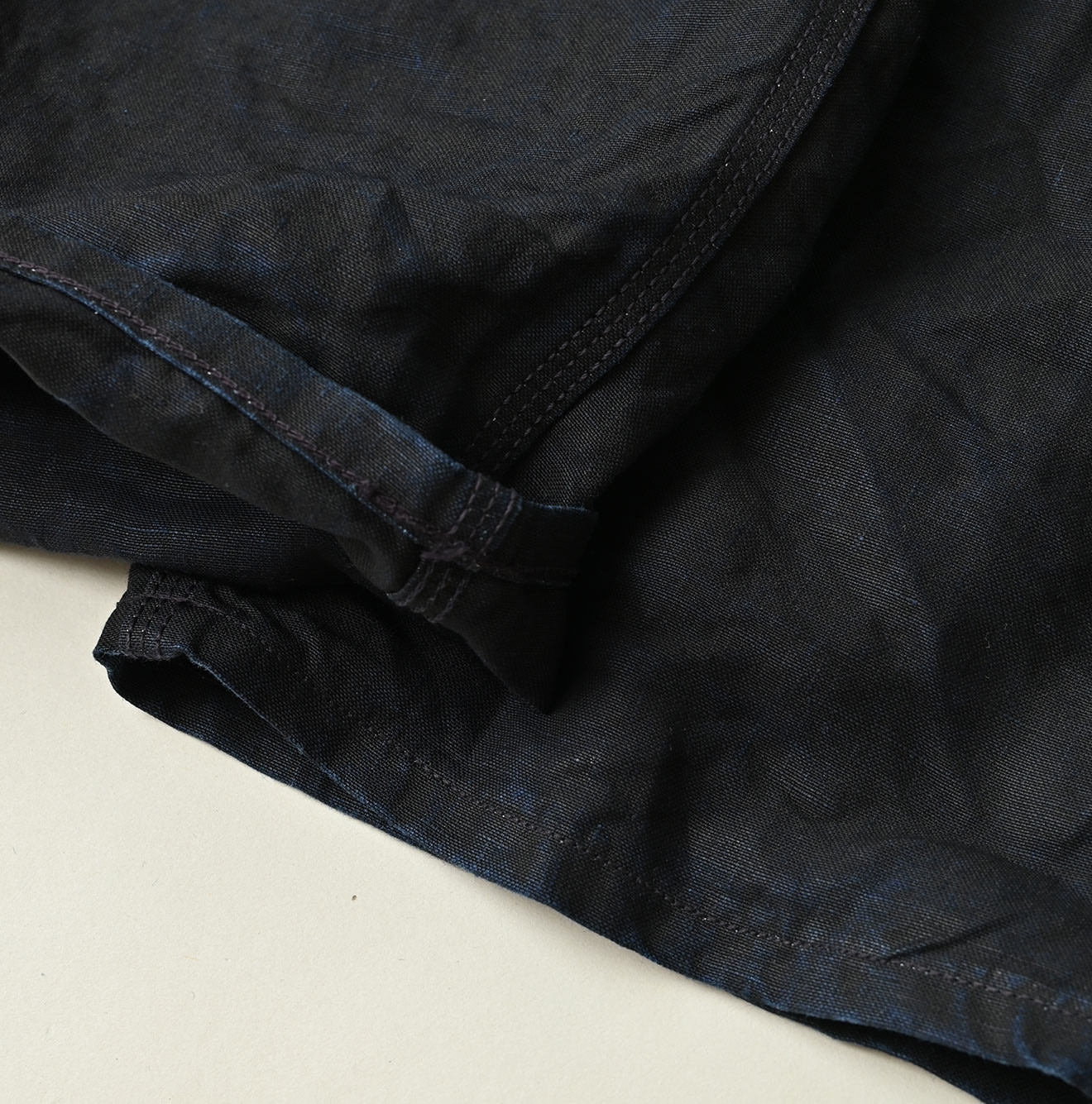 Indigo Linen Herringbone 908 Painter Pants Detail