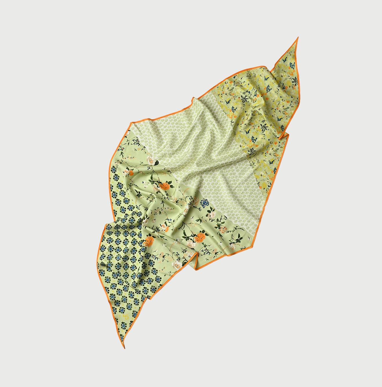 Silk Flower Patch Big Wakame Khaki