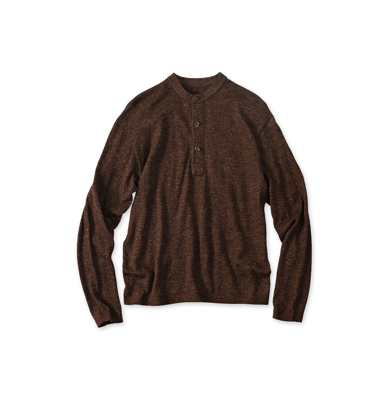 Whole Super Gauze 908 Henley Brown Moku