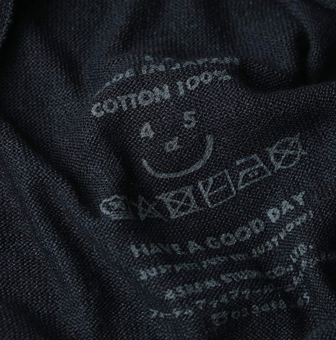 Indigo Whole Super Gauze 908 Crew Detail