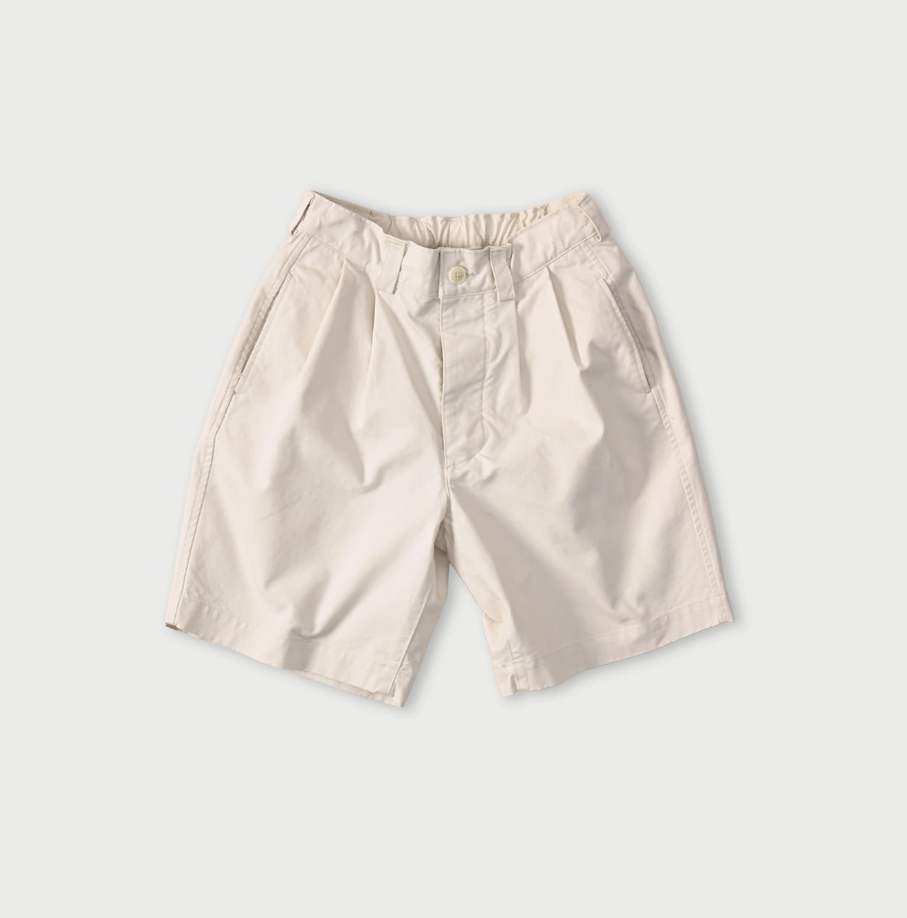 High Density Duck 908 Peg Short Pants Antique White