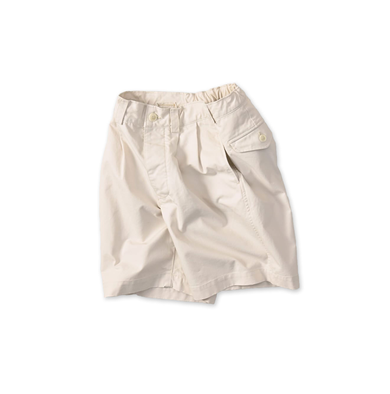 High Density Duck 908 Peg Short Pants Antique White