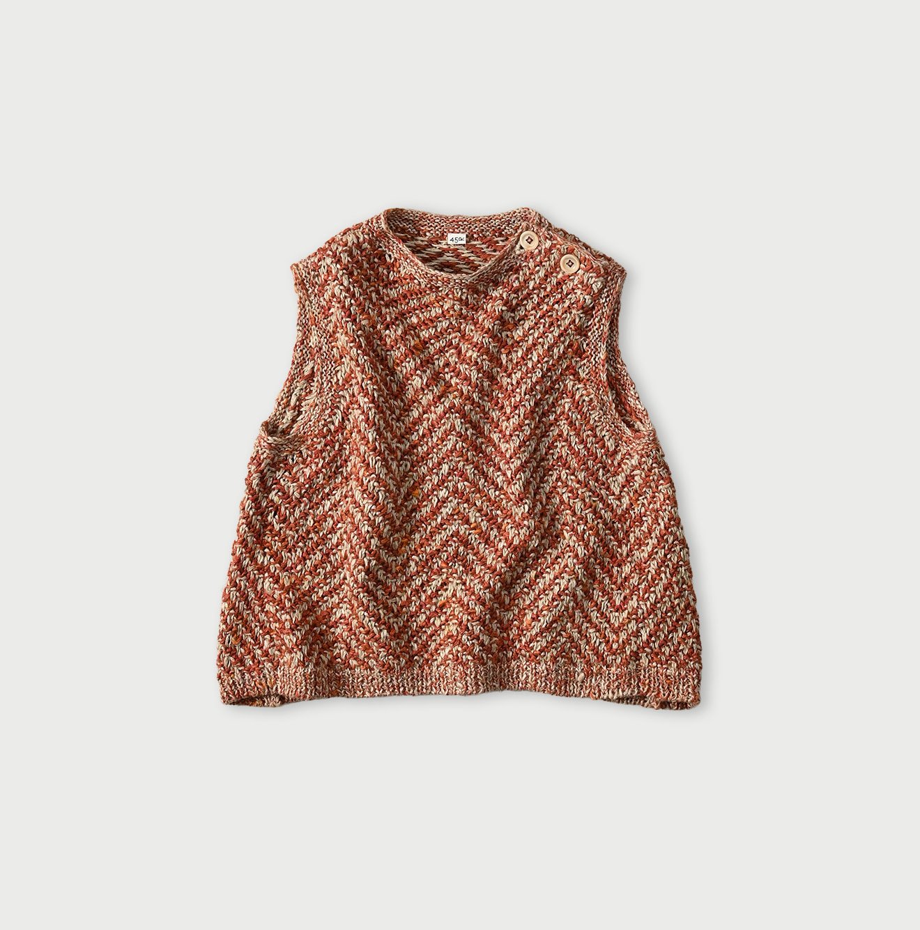 Linen Herringbone Camisole White x Red Herringbone