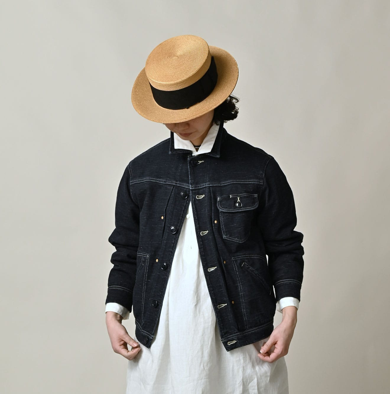 Indigo Denim Tenjiku G Jacket Female Model