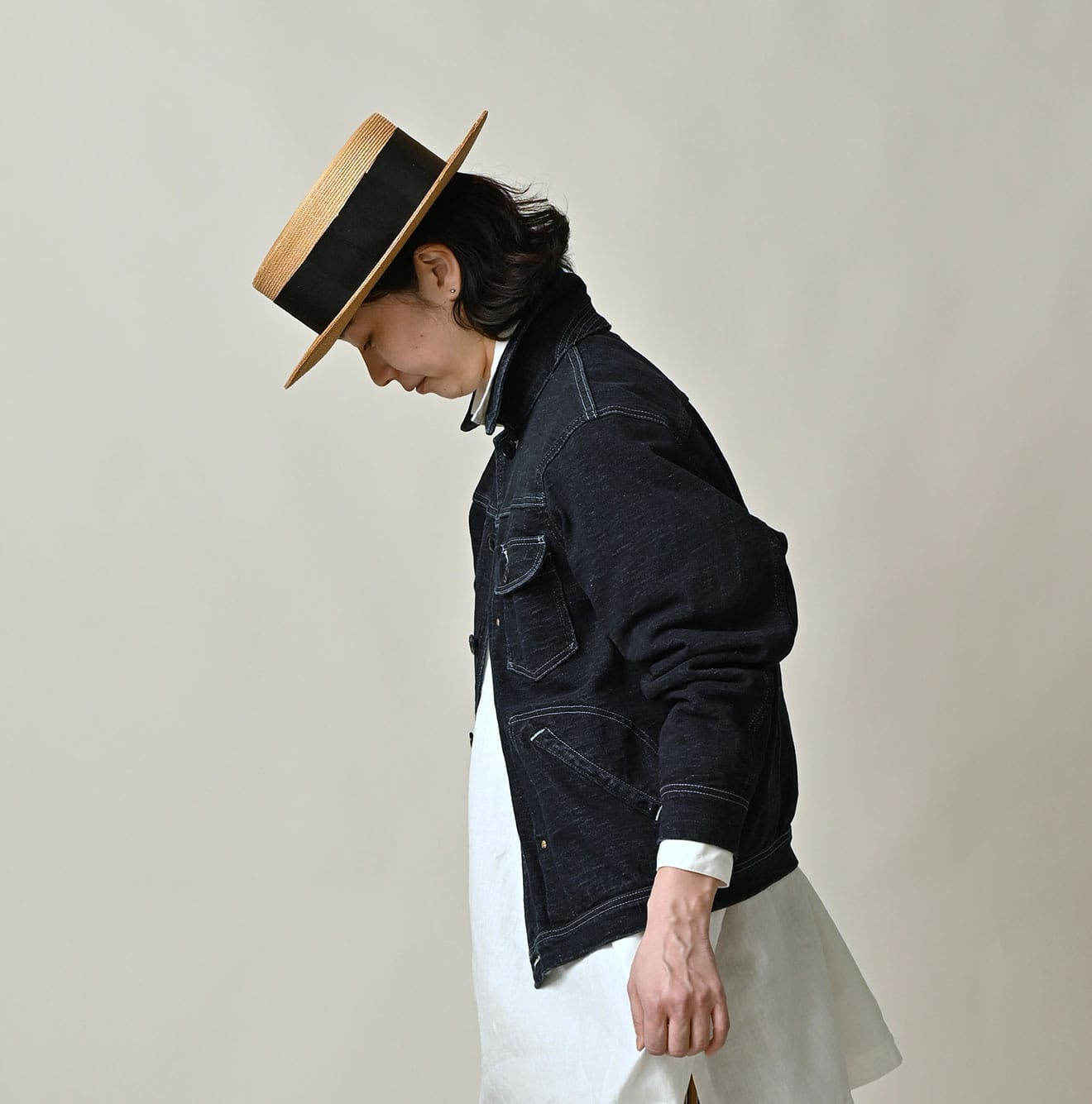 Indigo Denim Tenjiku G Jacket Female Model