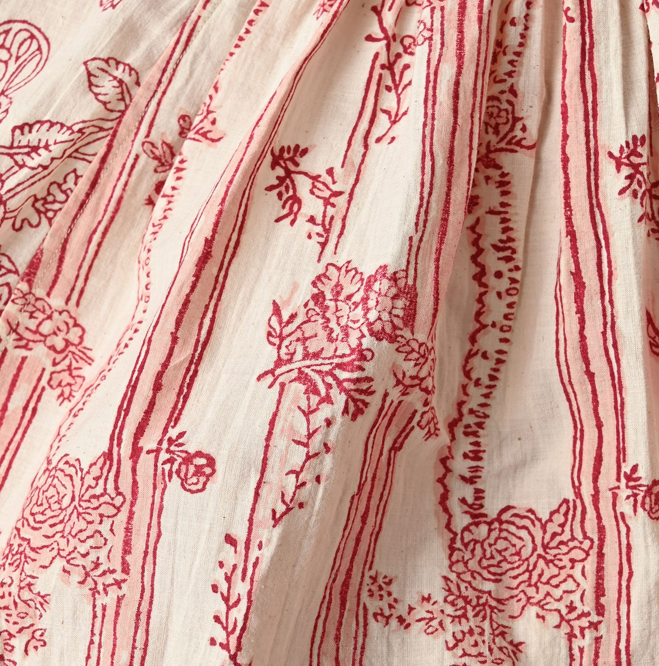 Indian Khadi Block Print Patchwork Blouse Detail