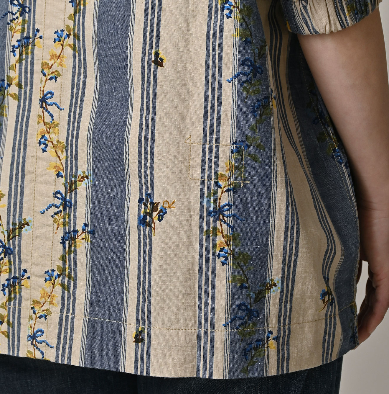 Indian Khadi OX SAIJIKI Poyon Puff Blouse Detail