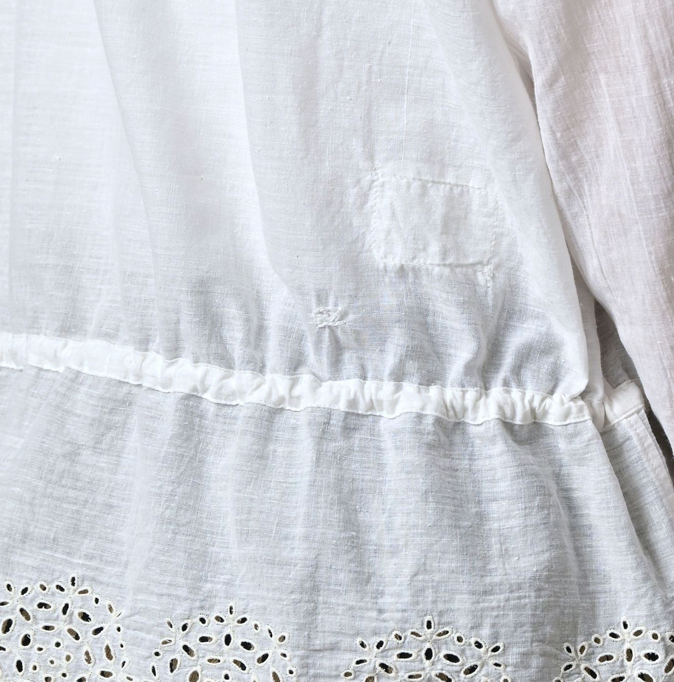 Indian Khadi Peplum Cutwork Embroidered M Shirt Detail