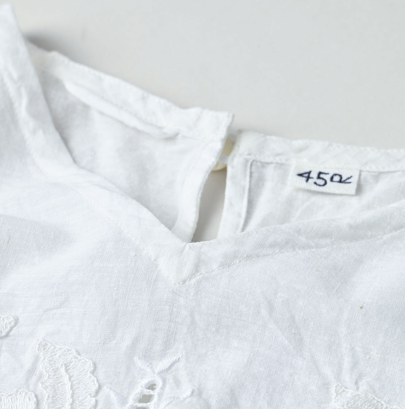 Indian Khadi Peplum Cutwork Embroidered M Shirt Detail