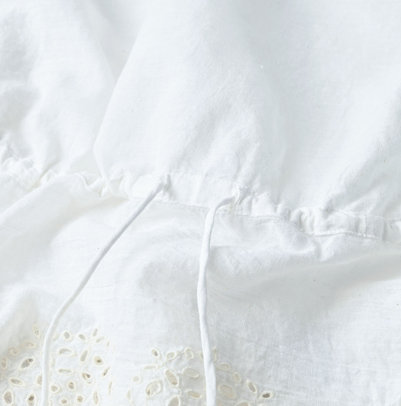 Indian Khadi Peplum Cutwork Embroidered M Shirt Detail