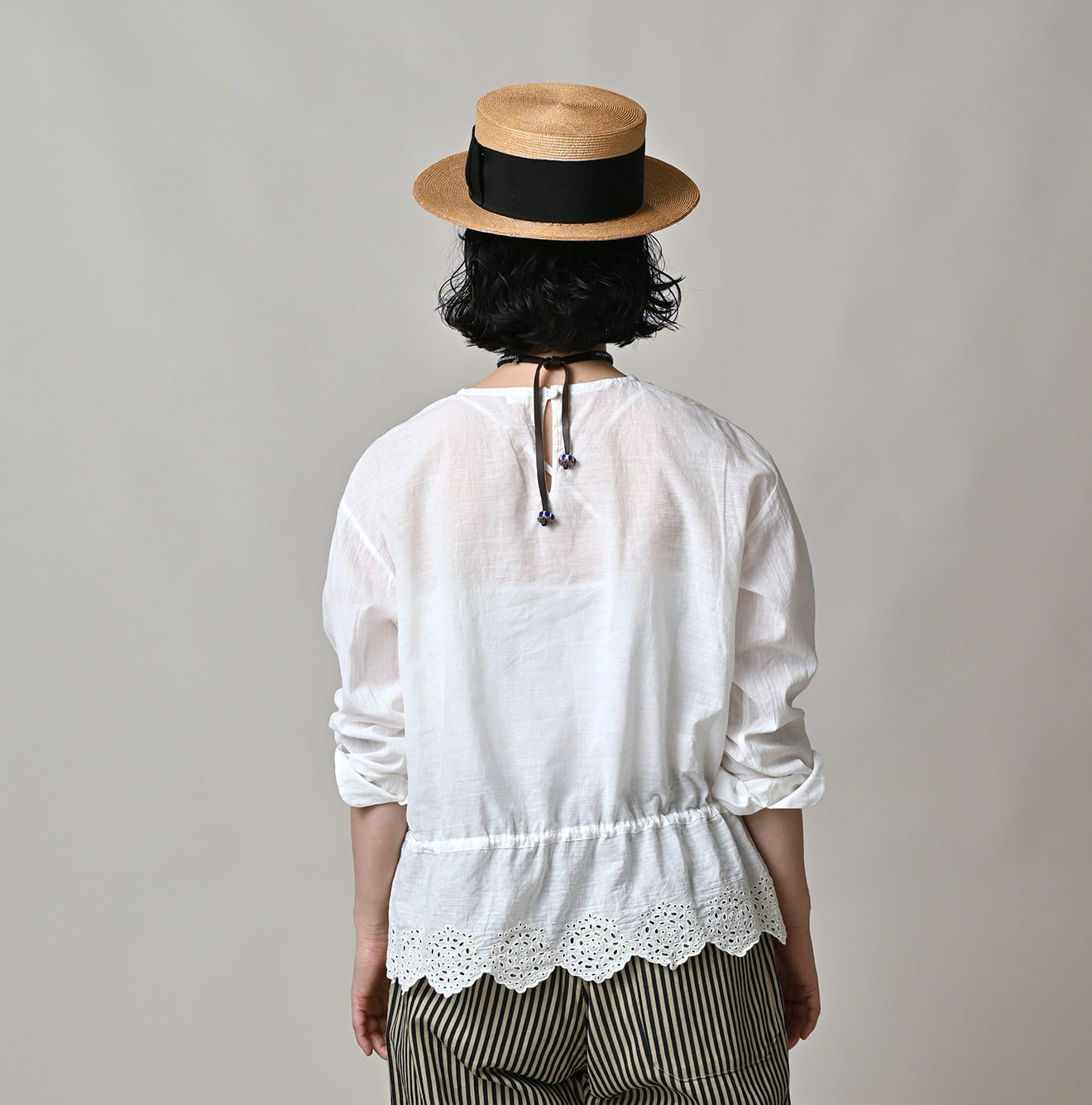 Indian Khadi Peplum Cutwork Embroidered M Shirt Female Model