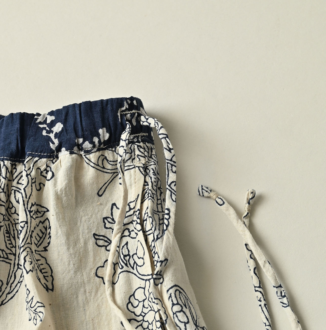 Indian Khadi Block Print Patchwork Skirt Detail