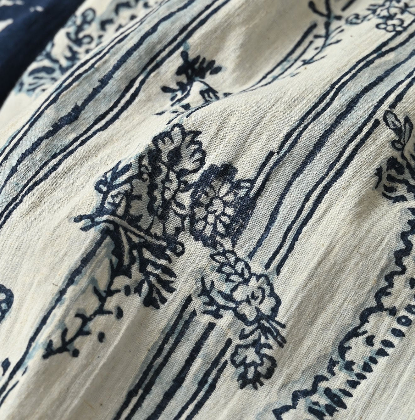 Indian Khadi Block Print Patchwork Skirt Detail