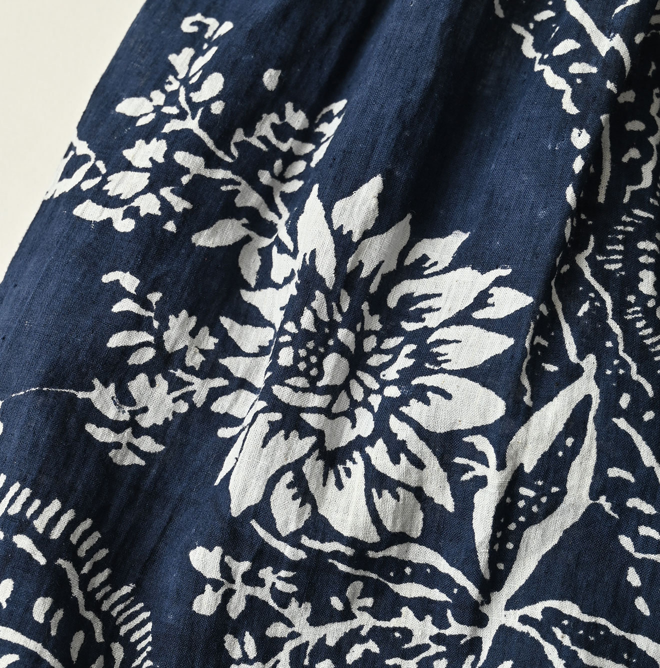 Indian Khadi Block Print Patchwork Skirt Detail