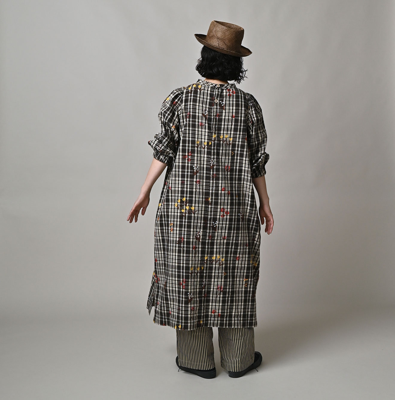 Indian Khadi OX SAIJIKI Poyon Puff Dress Female Model