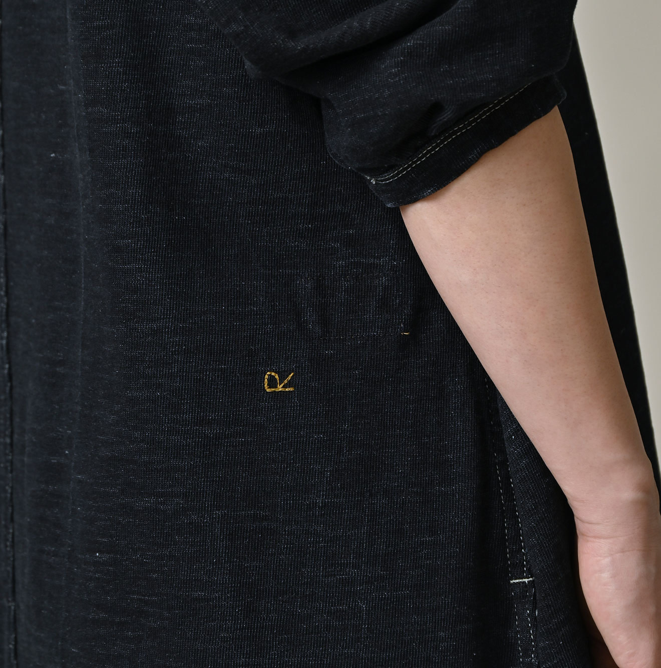 Indigo Denim Tenjiku Dress Detail