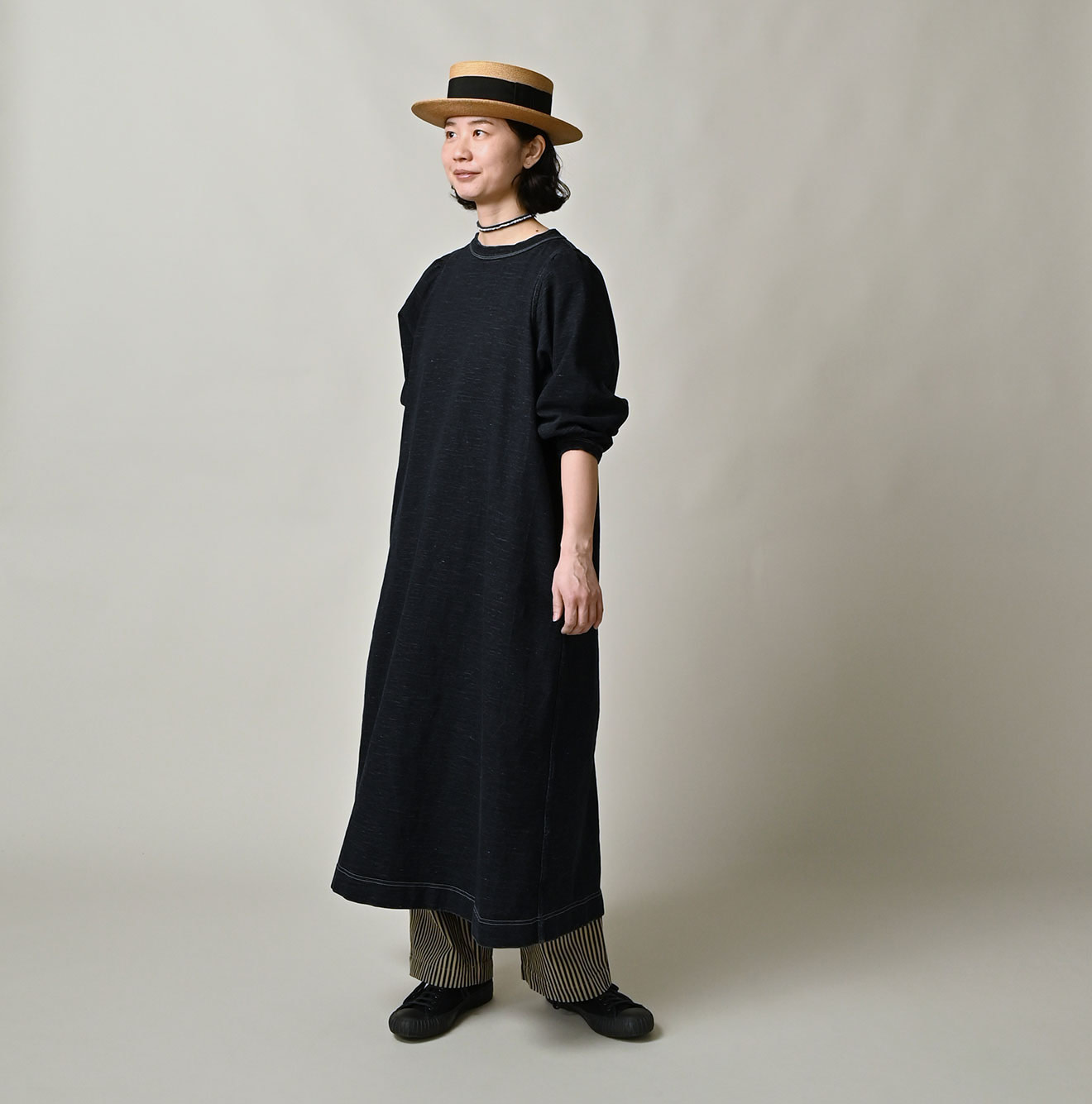 Indigo Denim Tenjiku Dress Female Model
