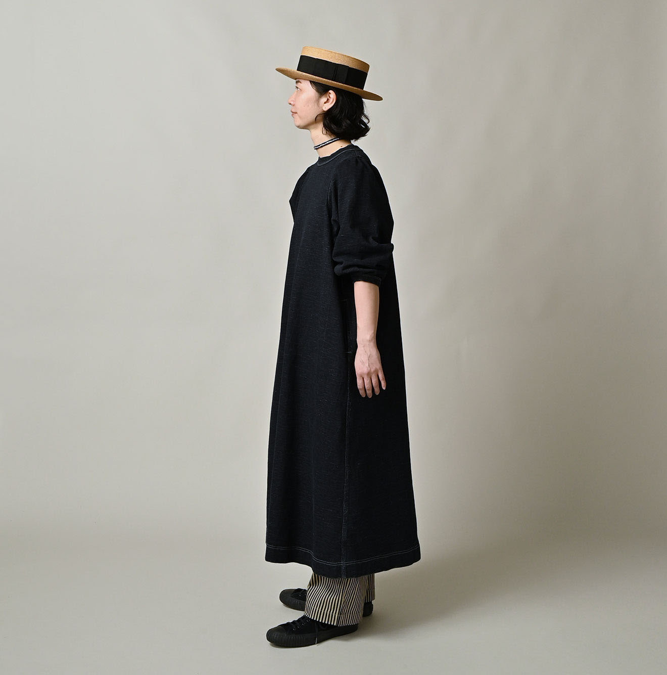 Indigo Denim Tenjiku Dress Female Model