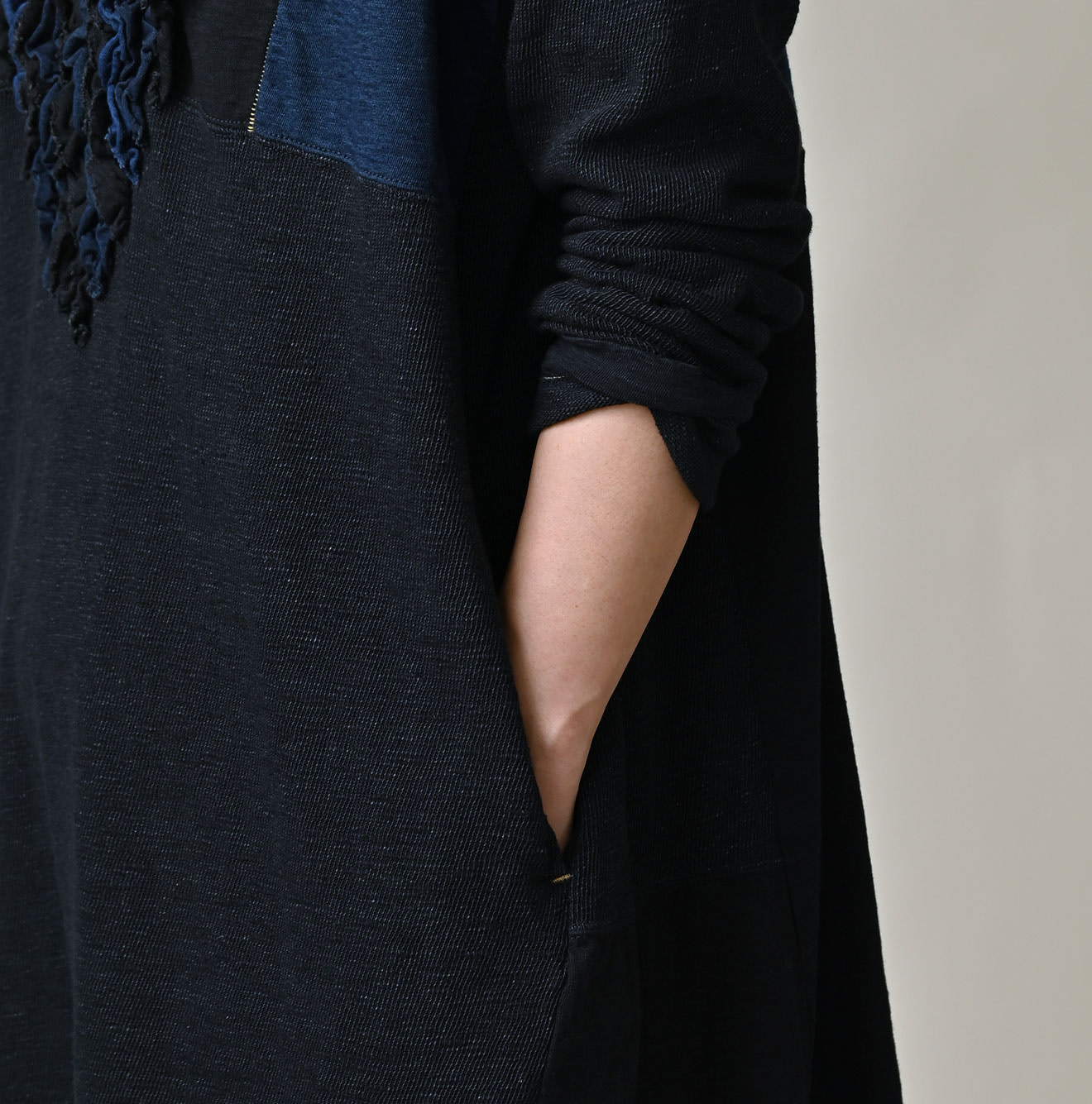 Indigo Iroiro Tenjiku Dress Detail