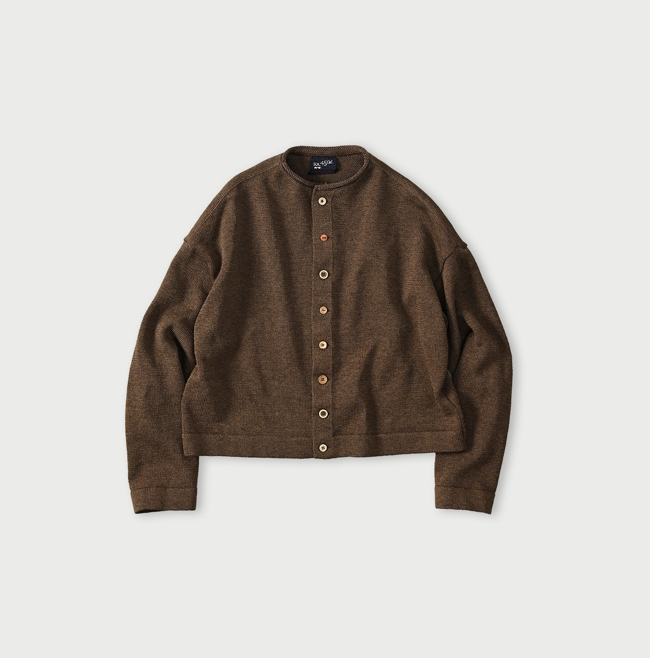 Gima Knitsew Cardigan Brown Moku