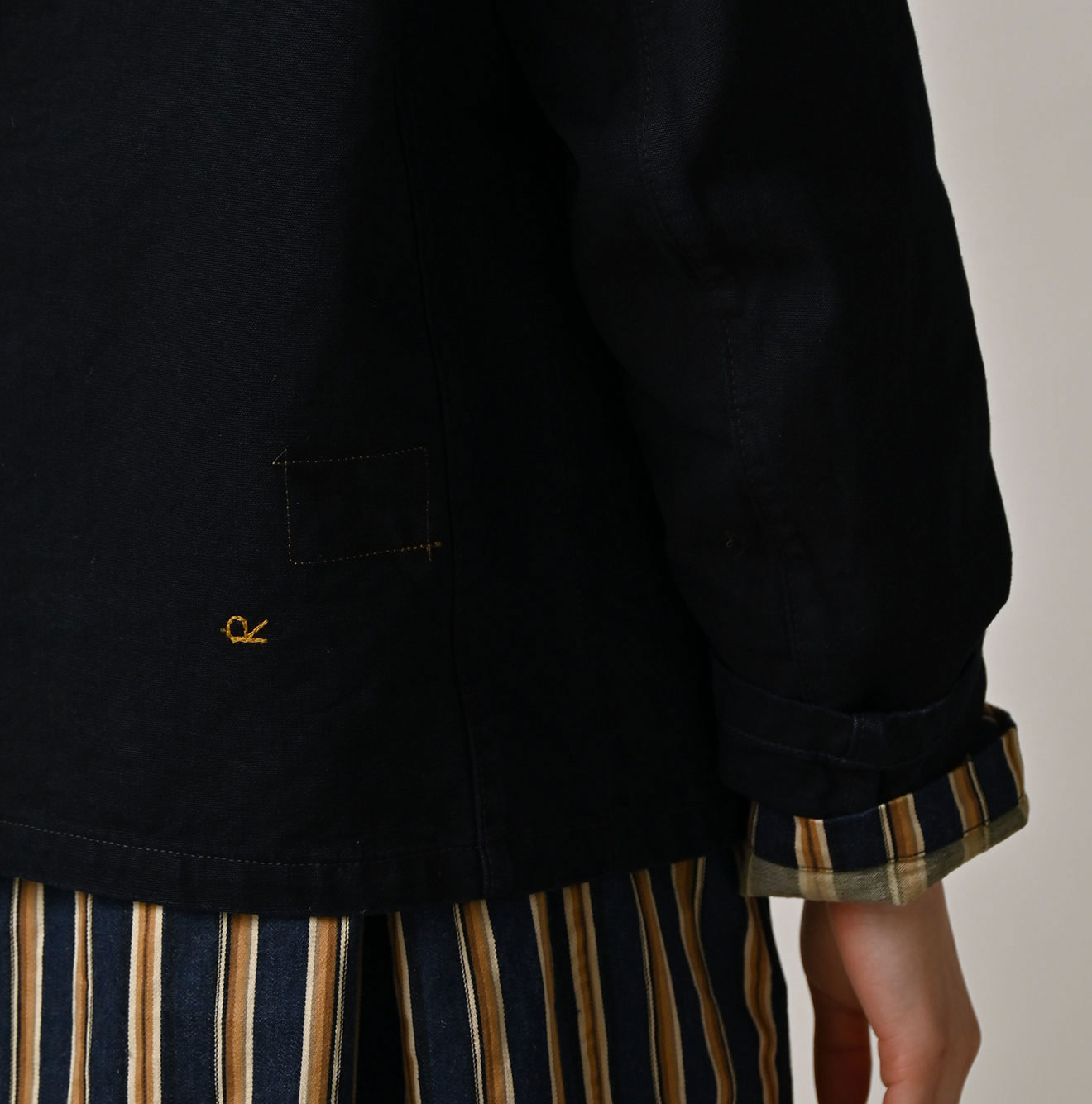 Indigo High Density Duck Petit Coverall Detail