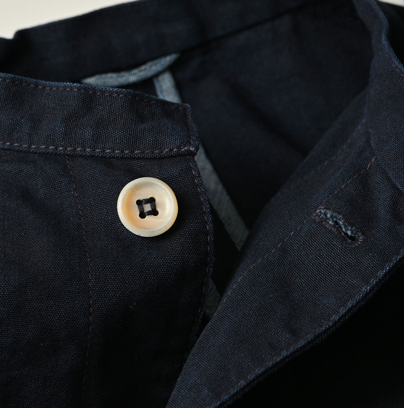 Indigo High Density Duck Petit Coverall Detail