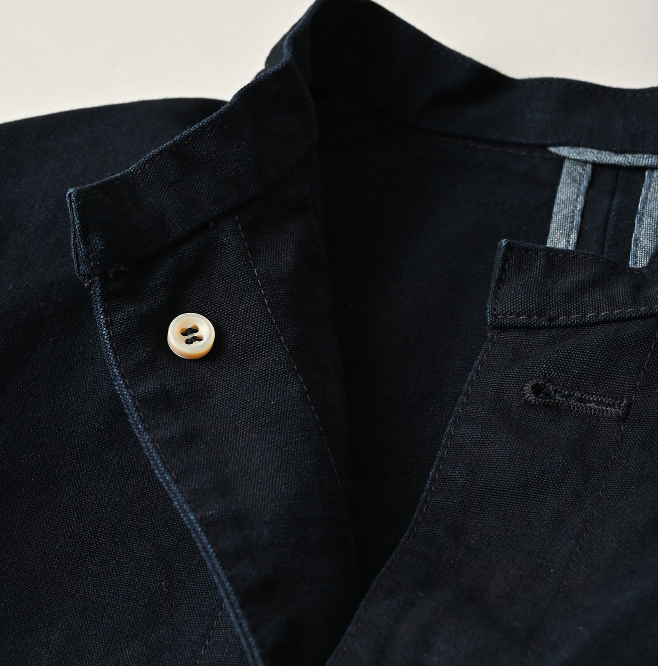 Indigo High Density Duck Petit Coverall Detail