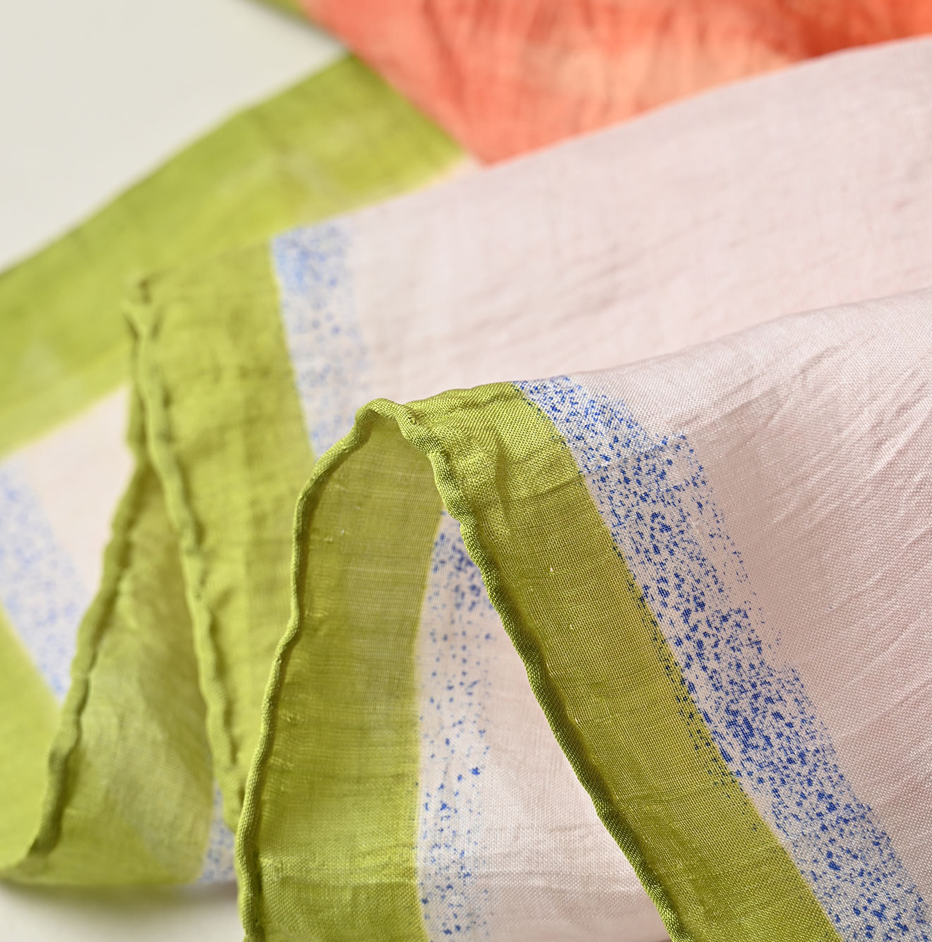 Indian Silk Handprint Furoshiki Detail