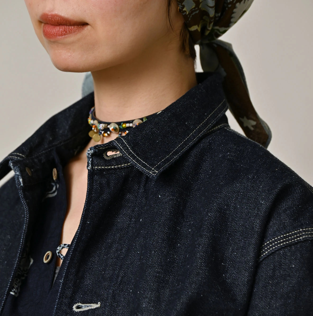 9.4oz Denim 908 Ocean Coverall Nou Detail