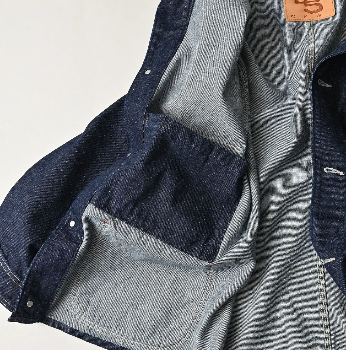 9.4oz Denim 908 Ocean Coverall Nou Detail