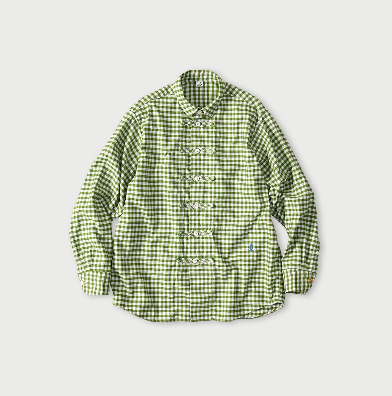 504 OX 908 8-knot Shirt Yellow Green Gingham