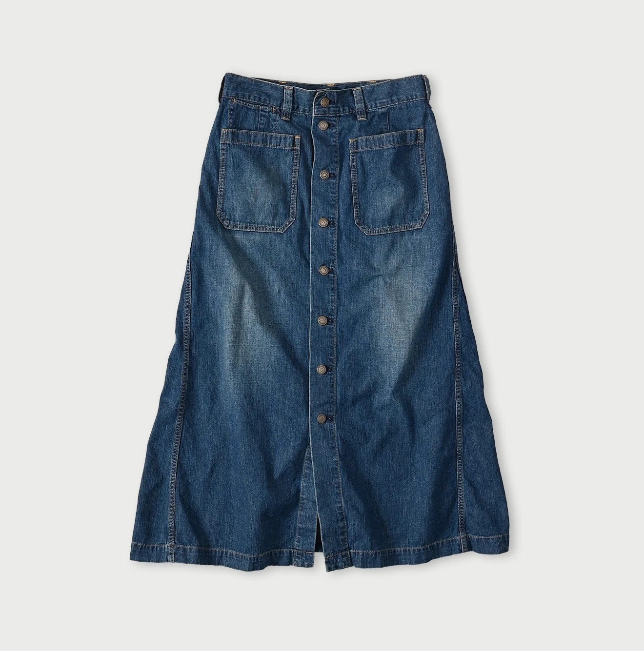 Mugihiko Denim Bell Skirt Zyu