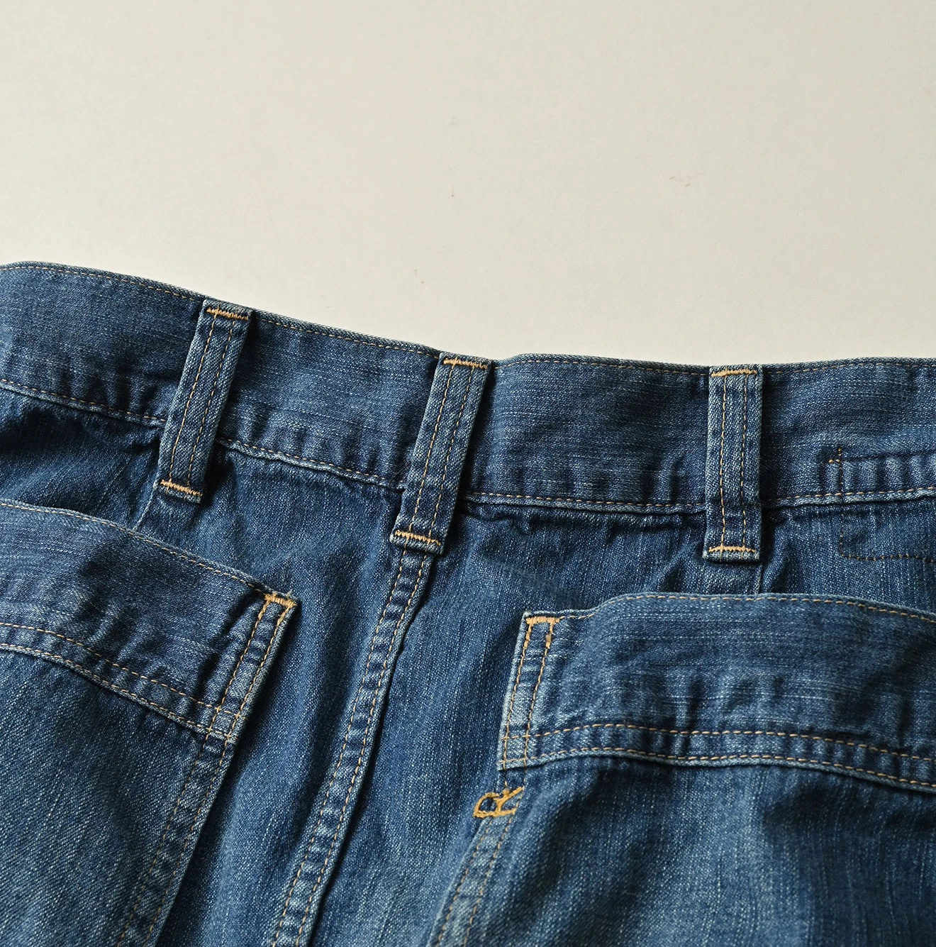 Mugihiko Denim Bell Skirt Zyu Detail