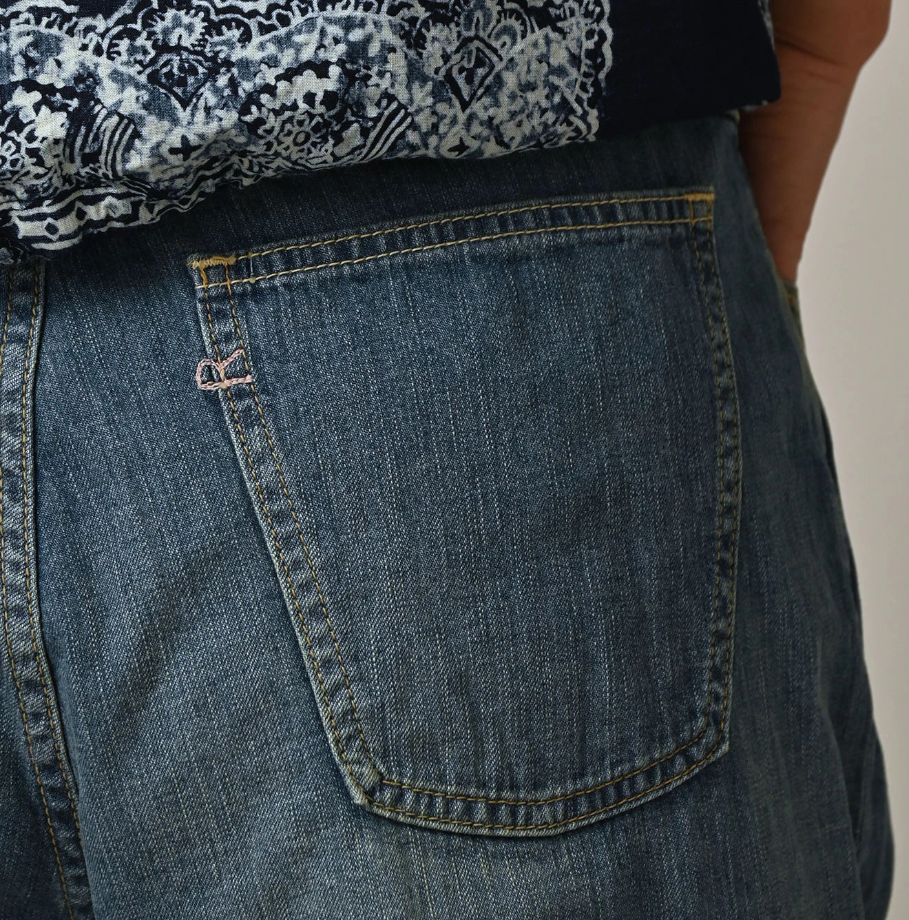 Mugihiko Denim Charlotte 5 Tan Detail