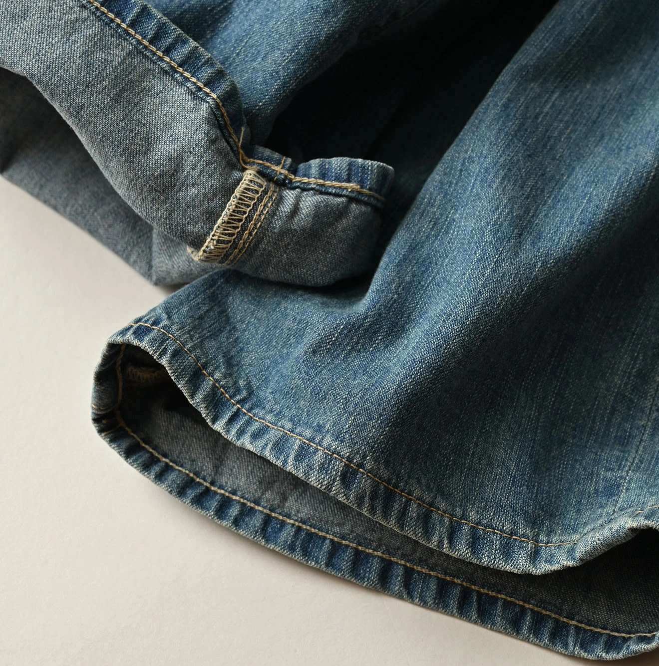 Mugihiko Denim Charlotte 5 Tan Detail
