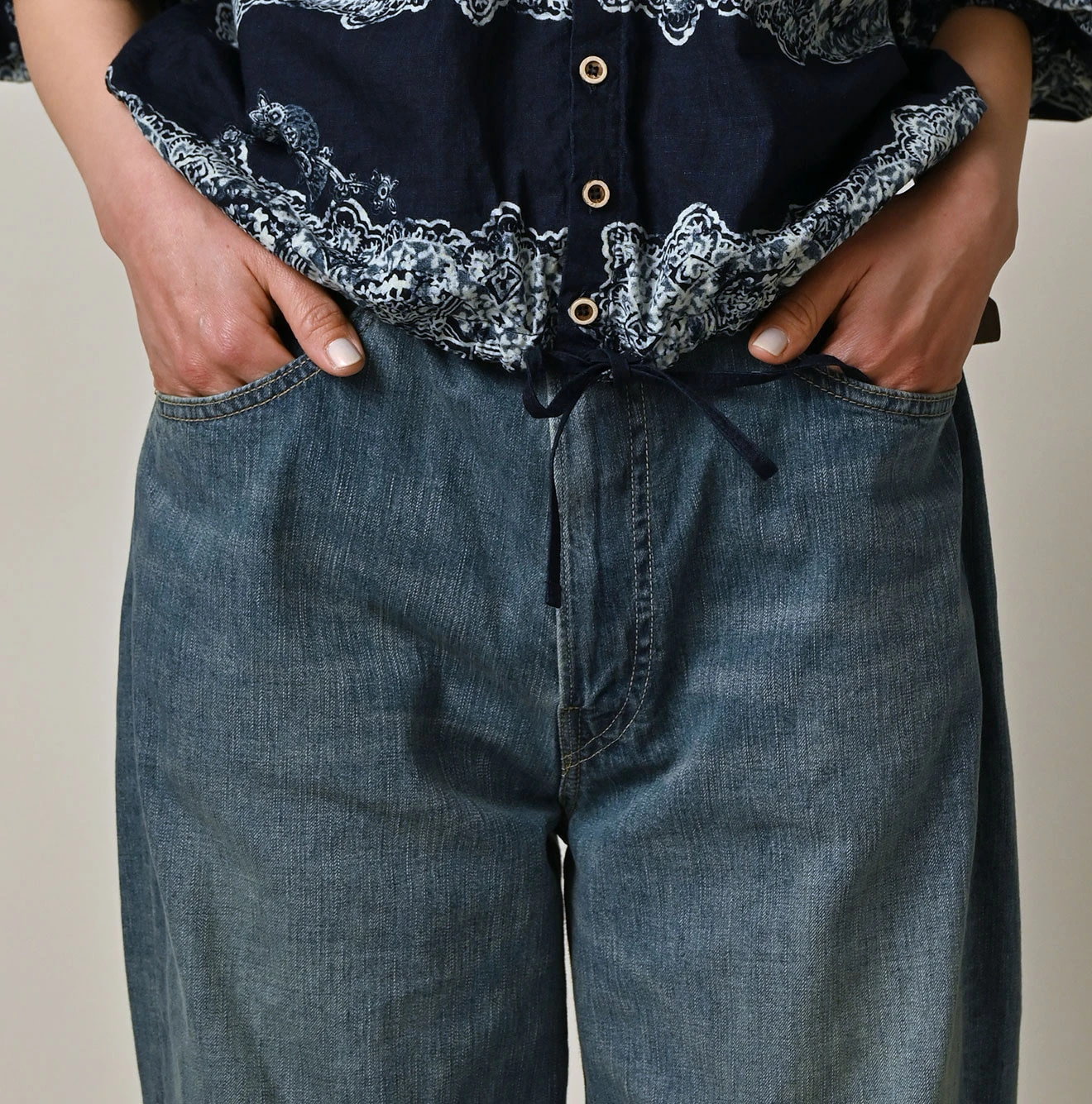 Mugihiko Denim Charlotte 5 Tan Detail