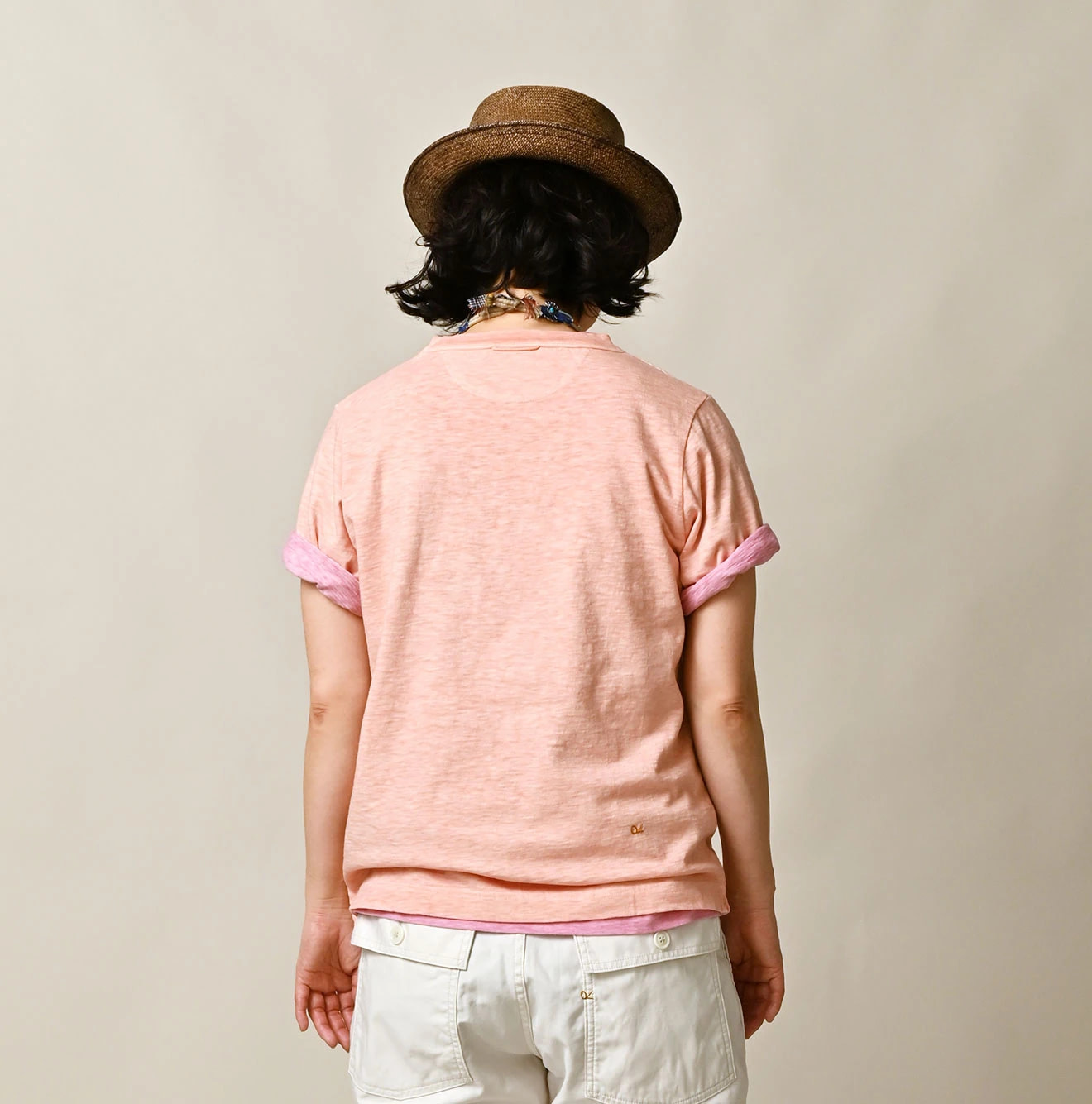 Plant Dyed Tenjiku 45 Star 908 T-shirt Female Model