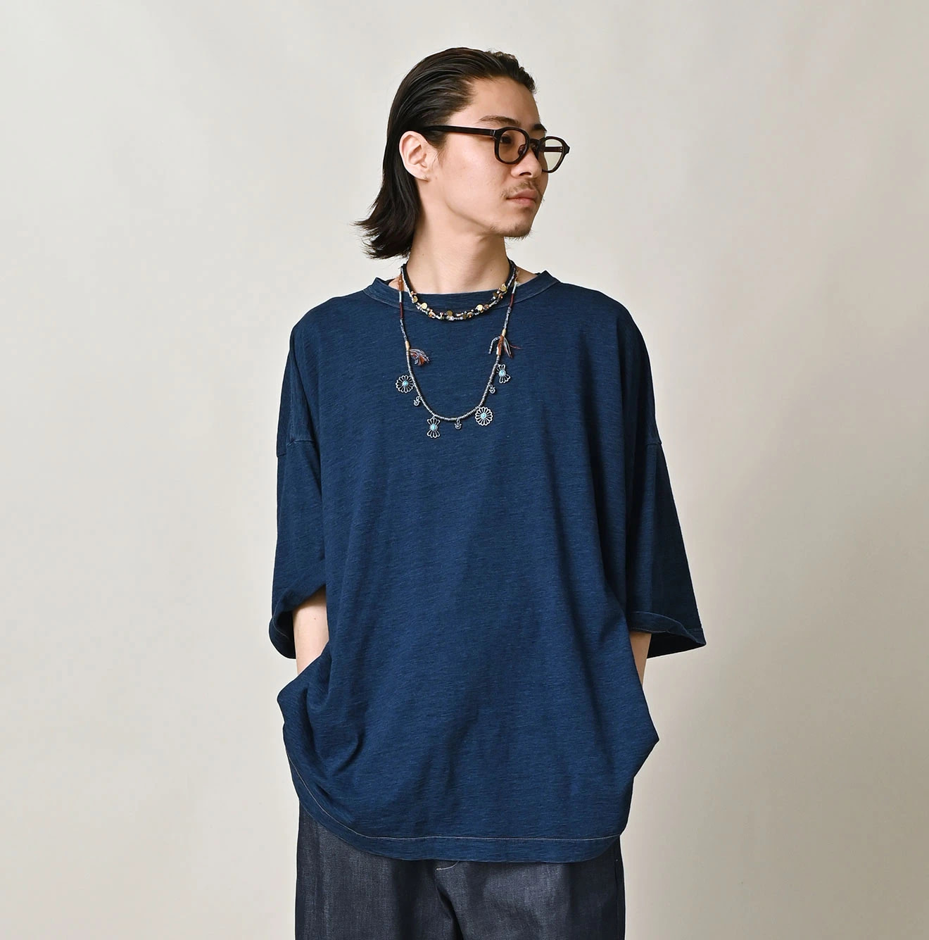 Indigo Tenjiku 9.8 Size Ocean T-shirt Premium Male Model