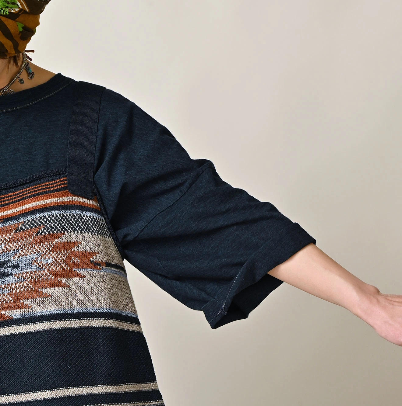 Indigo Tenjiku 9.8 Size Ocean T-shirt Premium Detail